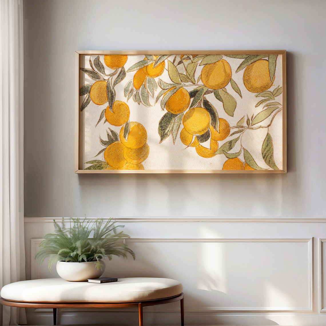 Oranges on Branches Botanical Vintage Fruit Illustration Wall Art - Image 4