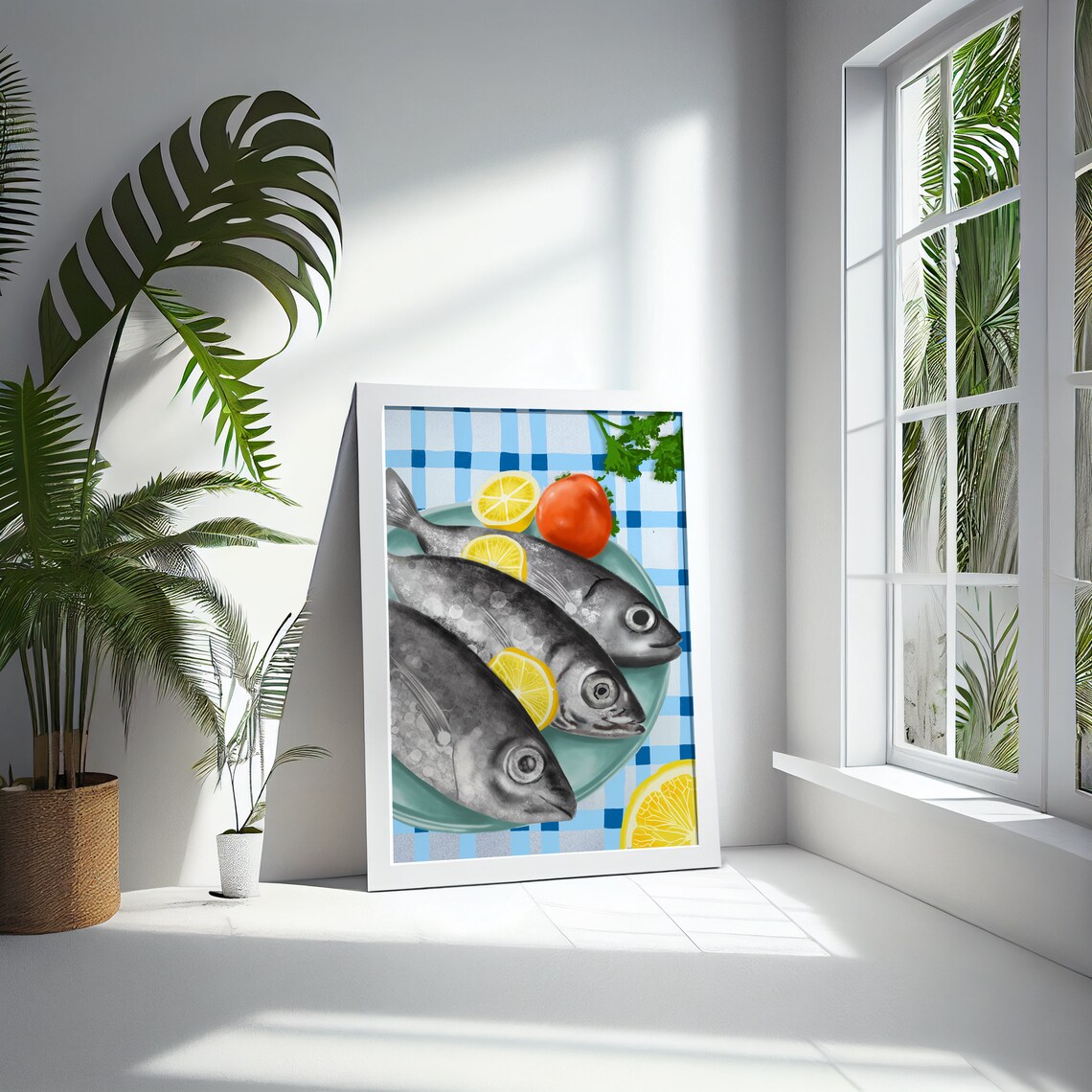 Seafood Fish Restaurant Decor, Modern Art - Image 5