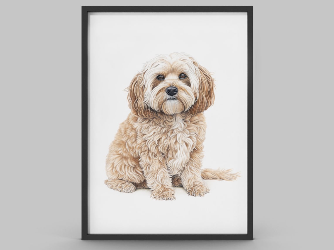 Cockerpoo Animal Dog Art Print, Modern Sketch