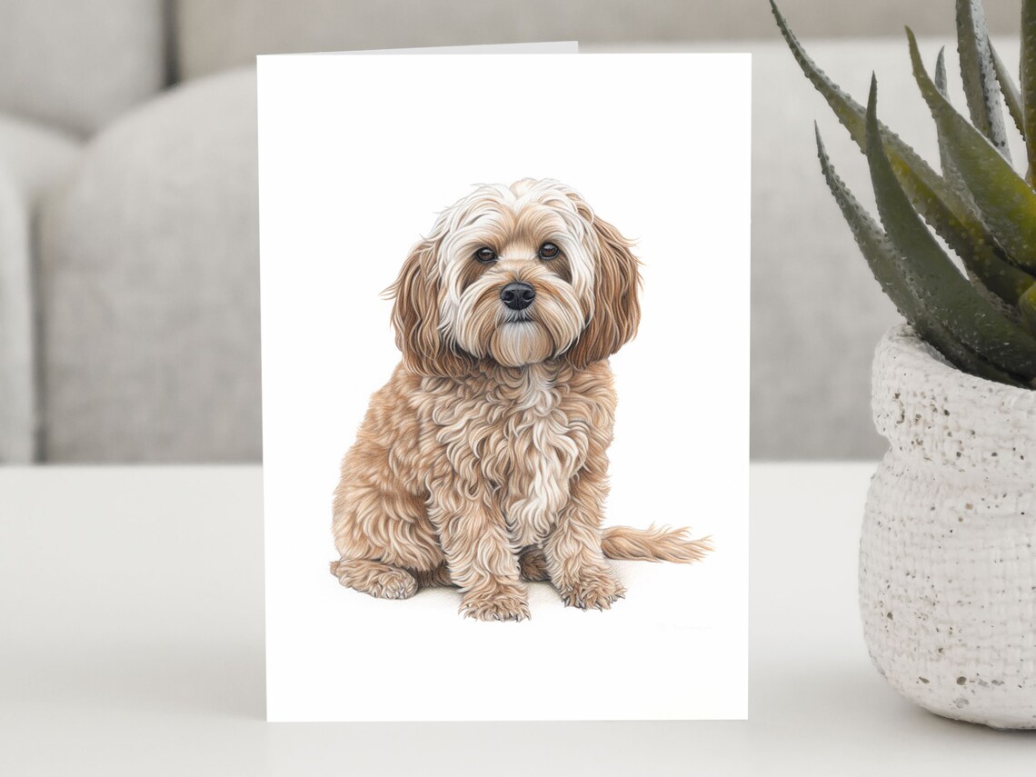 Cockerpoo Dog Colour Pencil Sketch Art Poster For Dog Lovers
