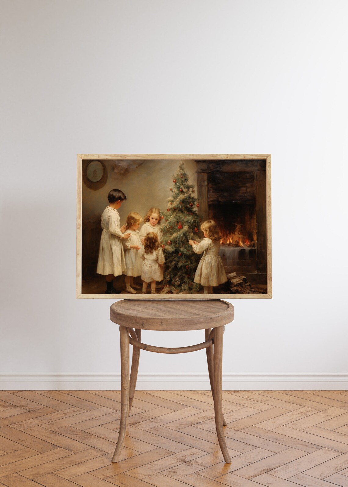 Children Around The Christmas Tree Vintage Christmas Print Christmas Wall Art Christmas Kids Room Wall Art Christmas Kids Room Decor - Image 6