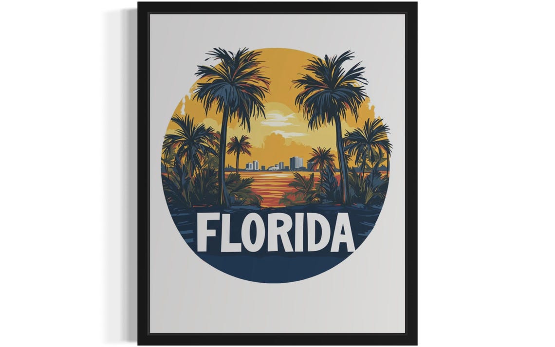 Florida States Scenery Travel Poster