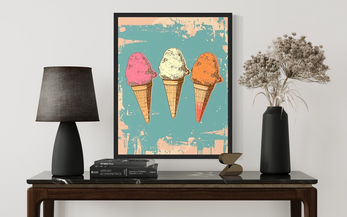 Icecream Cones Pop Art, Retro Vintage Collection - Image 3