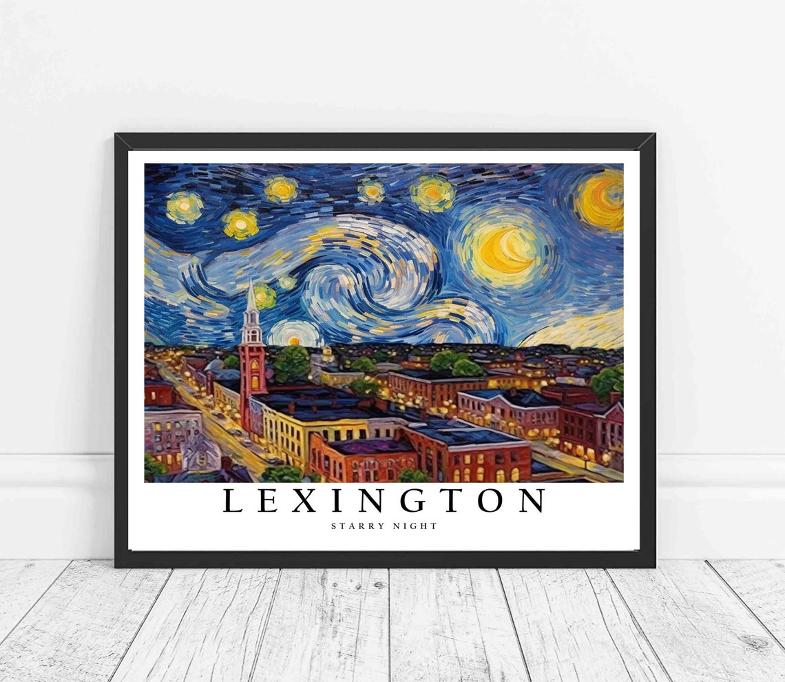 Lexington Kentucky Historic Downtown Van Gogh Starry Night Poster