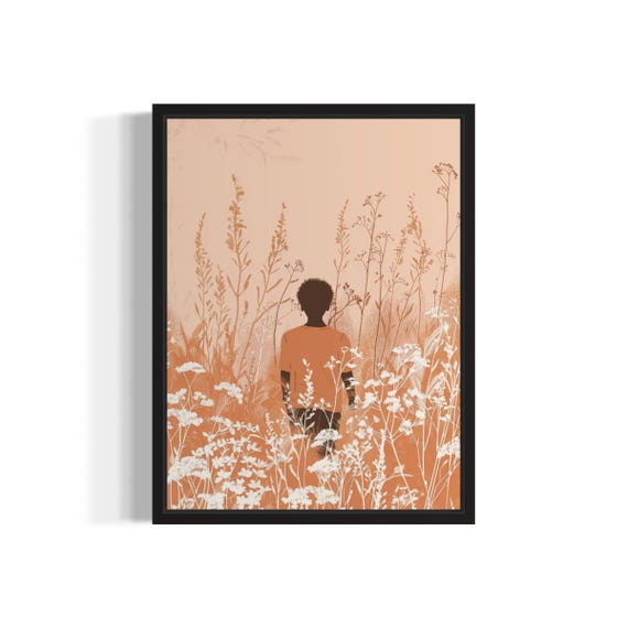 Lost In Flowers African Art Print Wall Poster Original Paint Artwork Decor