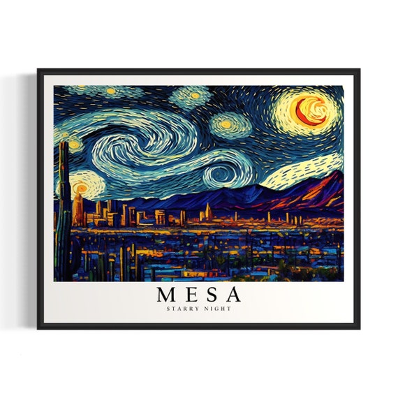 Messa Starry Night Art Print Van Gogh Messa Poster Wall Art Original Messa Painting Decor