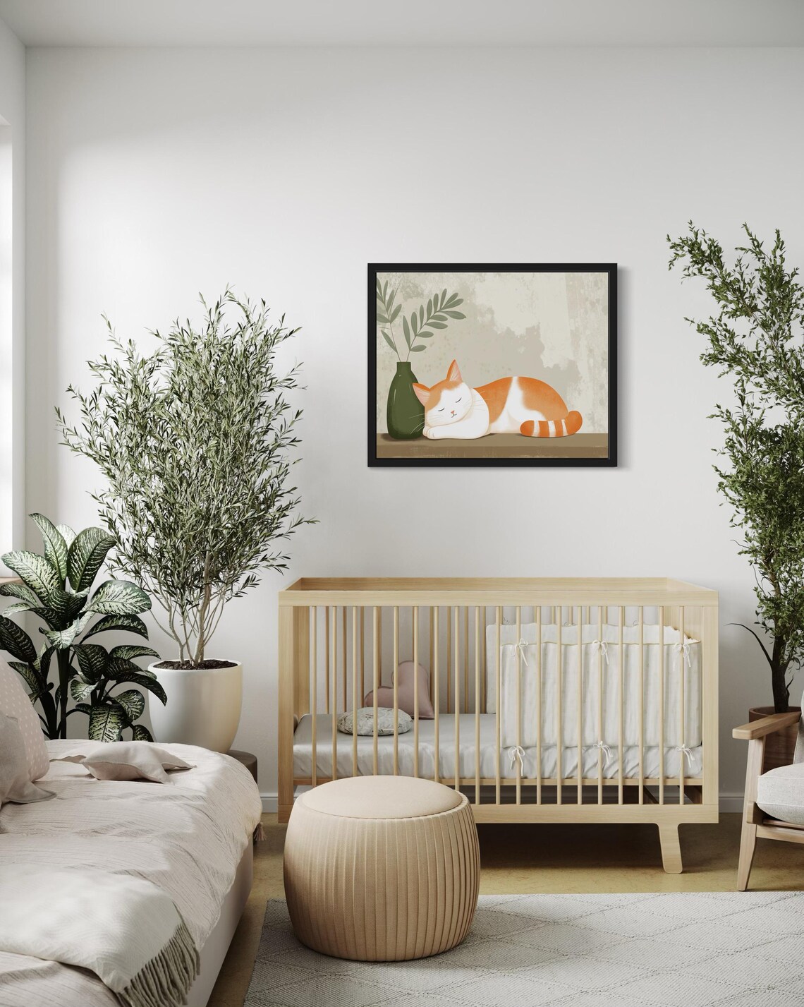Funny Sleeping Cat Art Print, Cat Wall Decor - Image 4