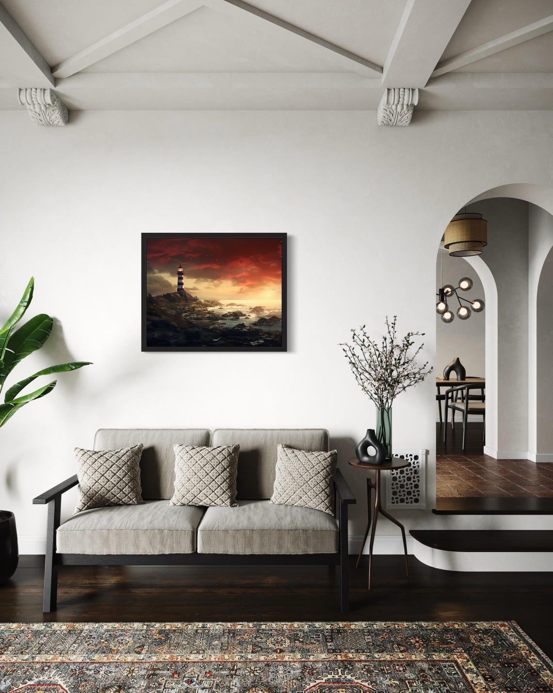 Lighthouse Abstract Art Print Wall Art Poster Original Paint Artwork Artwork Decor - Image 2