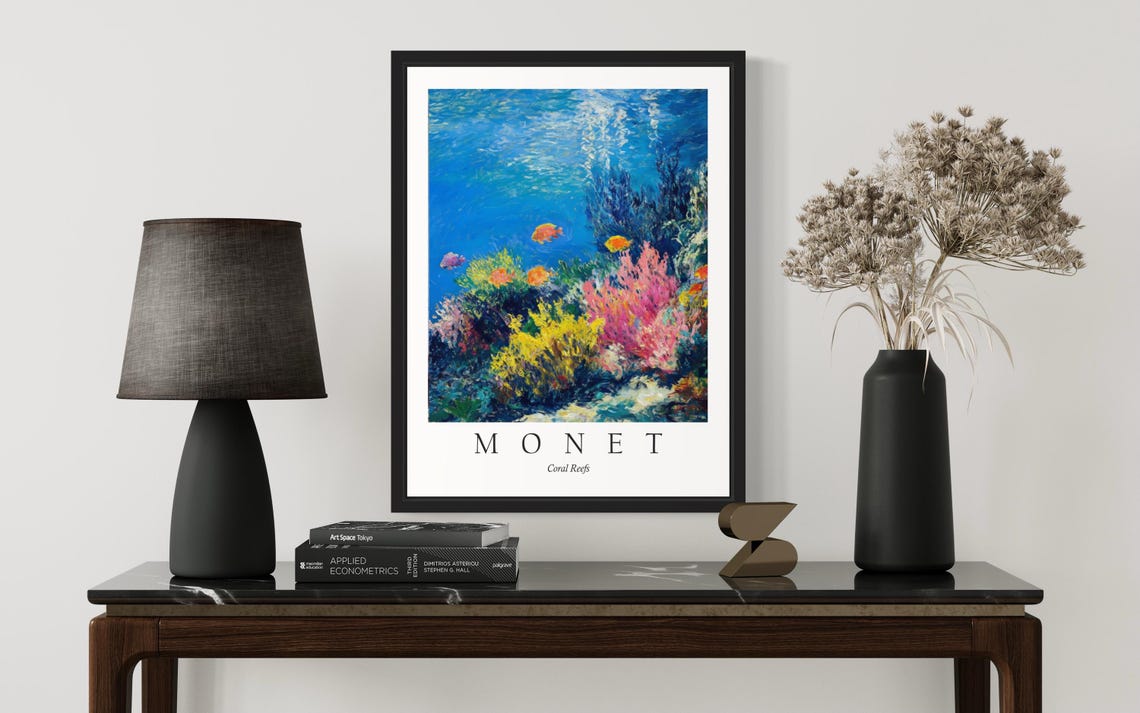 Coral Reefs Monet Still Life Art Print Wall Art Poster Original Paint Artwork Artwork Decor - Image 3