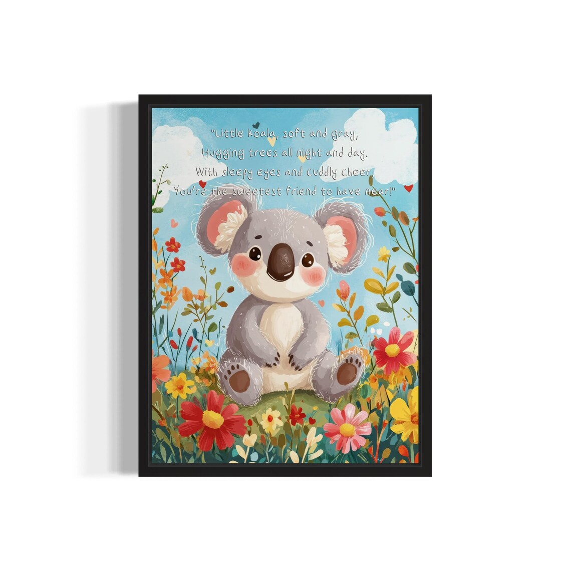 Cuddly Baby Koala with Sweetest Friend Poem Nursery Wall Poster