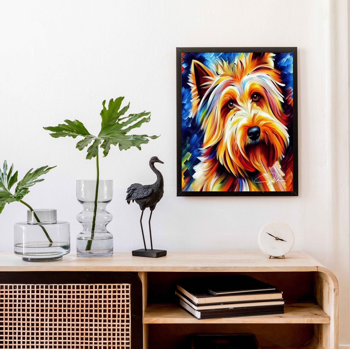 Irish Terrier Dog Colorful Abstract Oil Portrait Fine Art Poster - Image 2