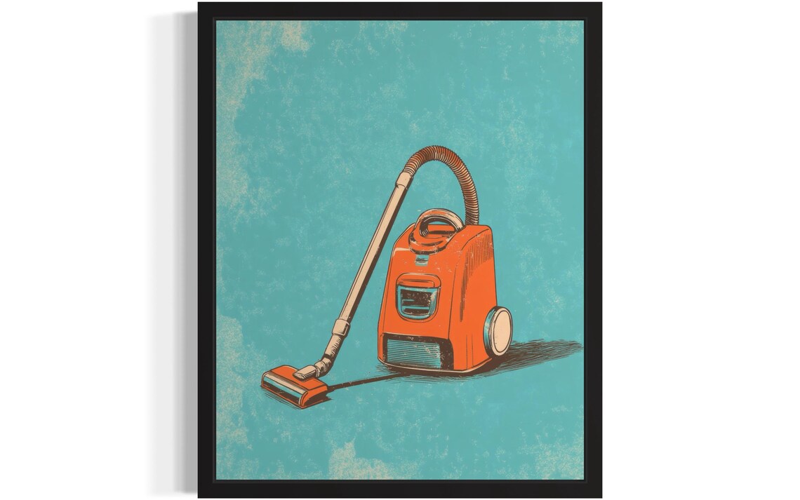 Orange Vintage Vacuum Cleaner Retro Pop Art Poster Home Decor Gift