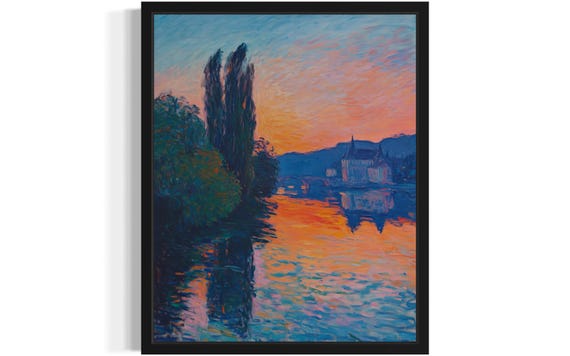 Denmark Countries Monet Art Print, Original Paint Artwork