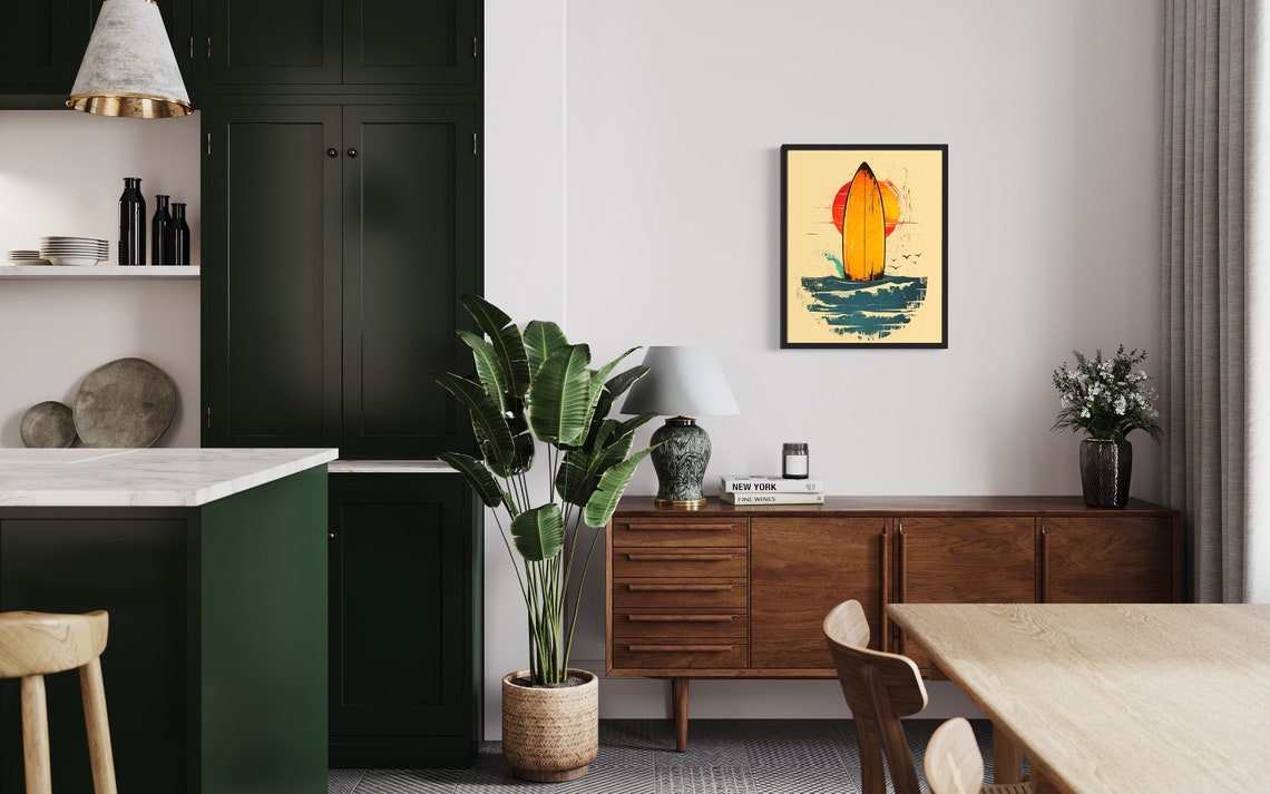 Surfboard Pop Art Poster Art Print Retro Vintage Collection Decor - Image 2