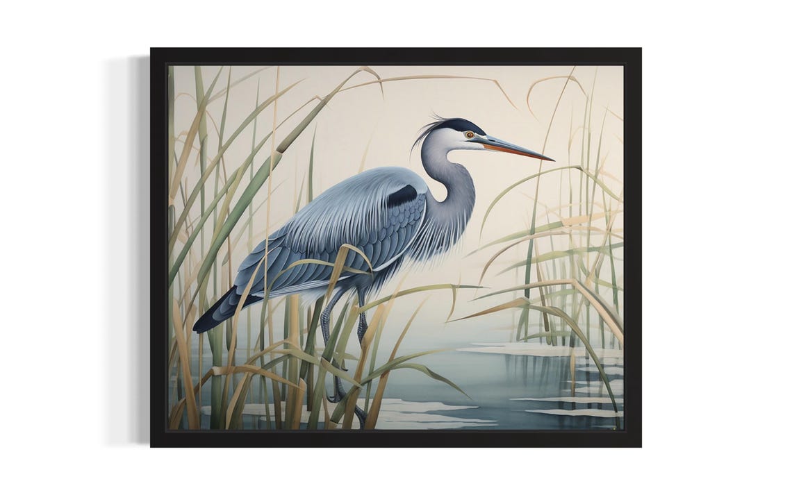 Blue Heron Abstract Art Print