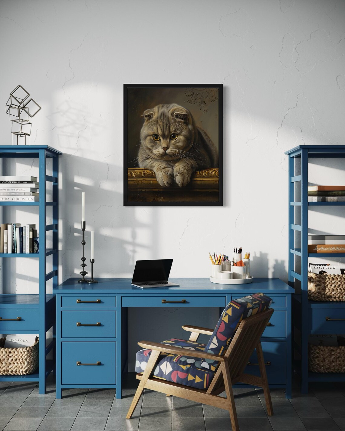 Scottish Fold Cat, Original Paint Artwork - Image 3