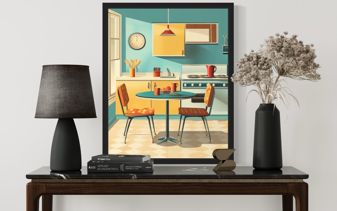 Dining Table Pop Art Poster, Original Paint Artwork - Image 3
