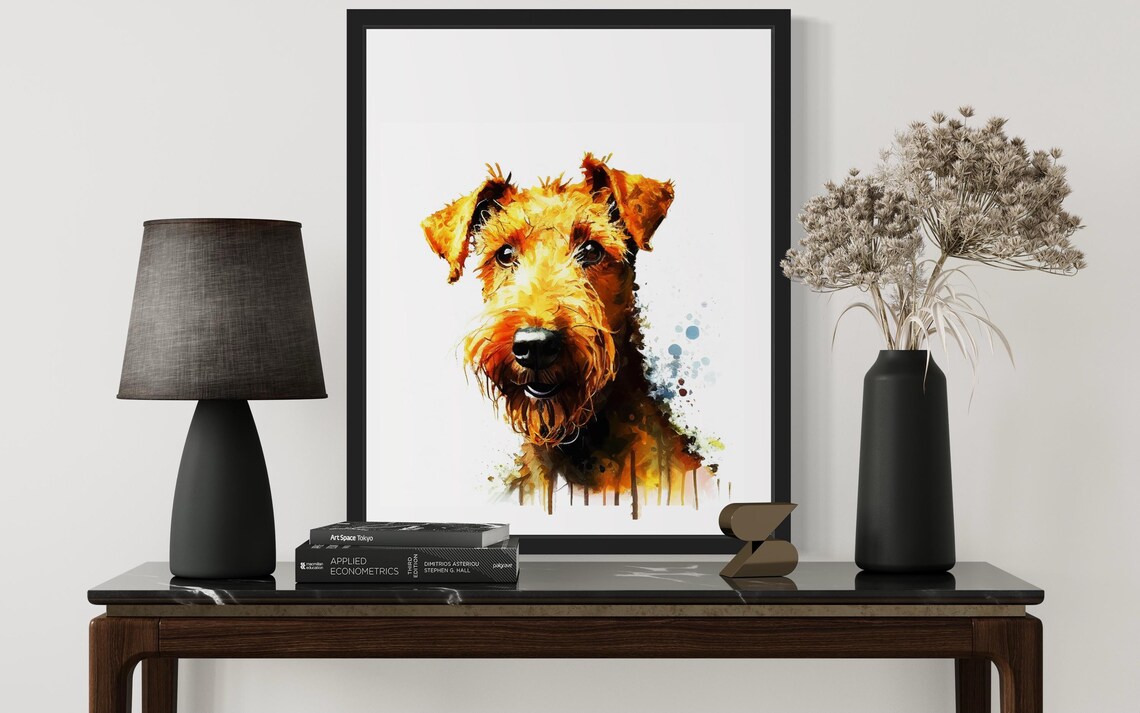 Irish Terrier Red Wiry Dog Watercolor Portrait Breed Art Poster - Image 3