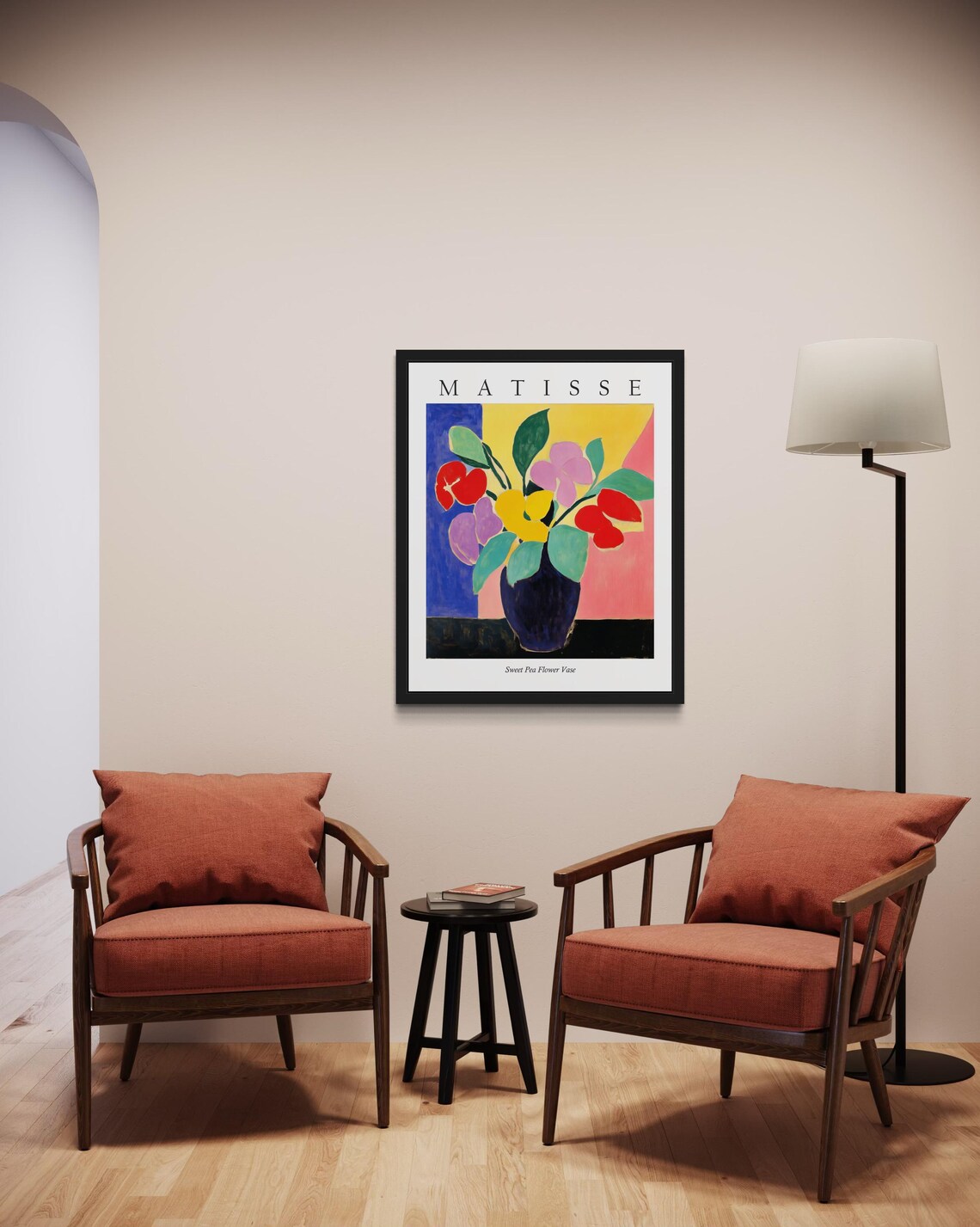 Matisse Style Sweet Pea Flower Vase Joyful Fauvist Still Life Poster - Image 2