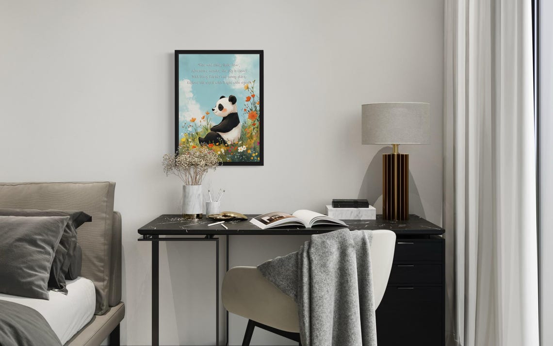 Peaceful Baby Panda with Gentle Adventure Poem Nursery Wall Poster - Image 3