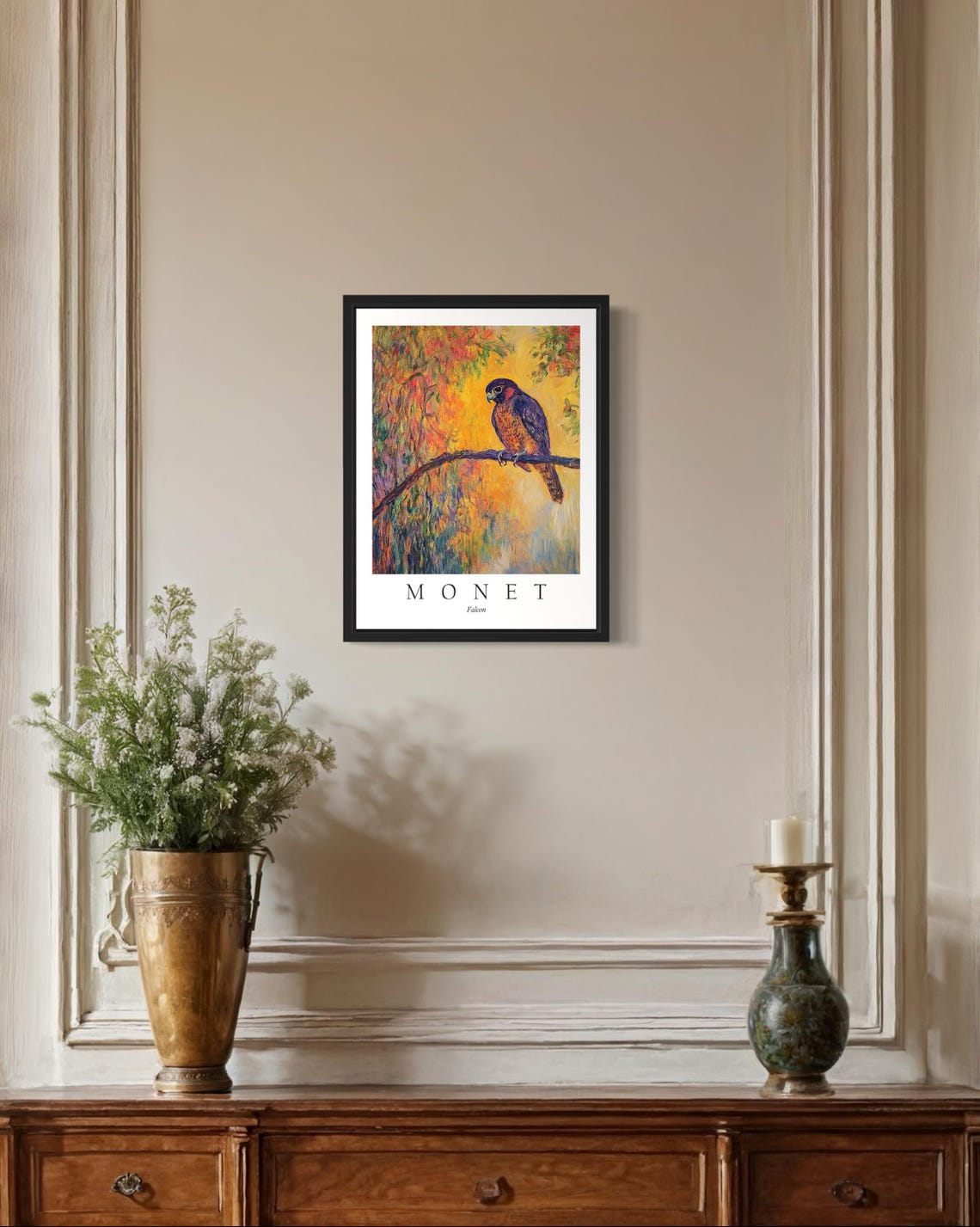Falcon Bird Monet-Inspired Art Print - Image 2