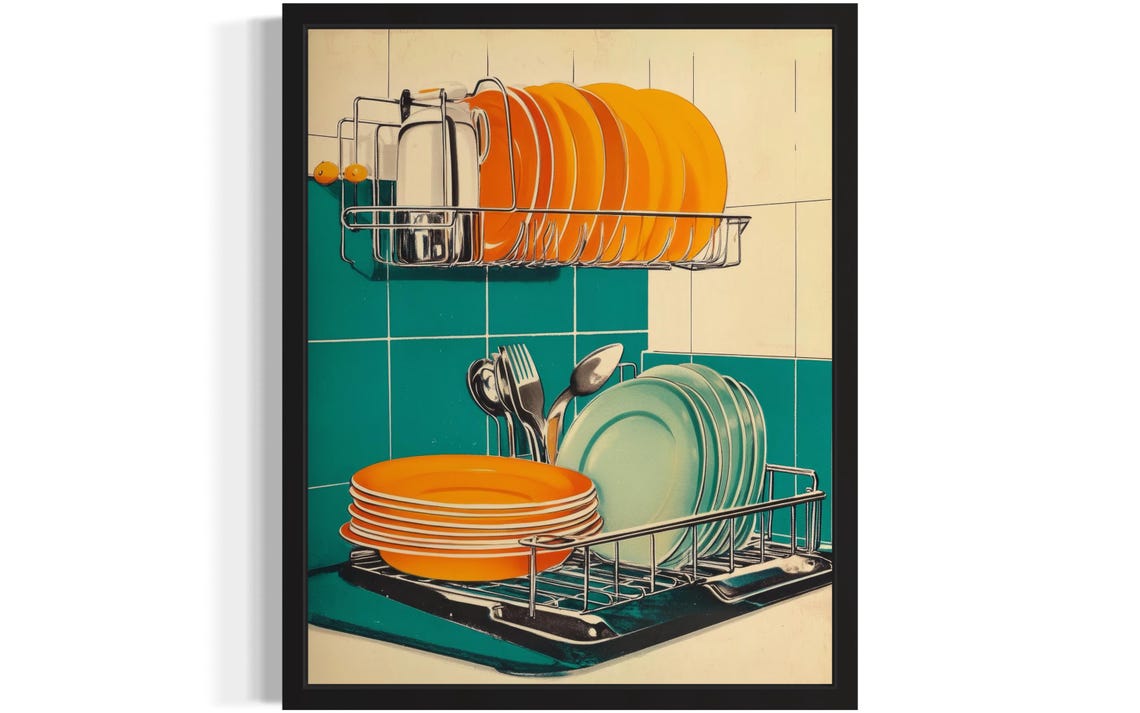 Dish Rack Pop Art Poster