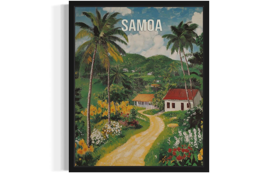 Samoa Europe Scenery Travel Poster