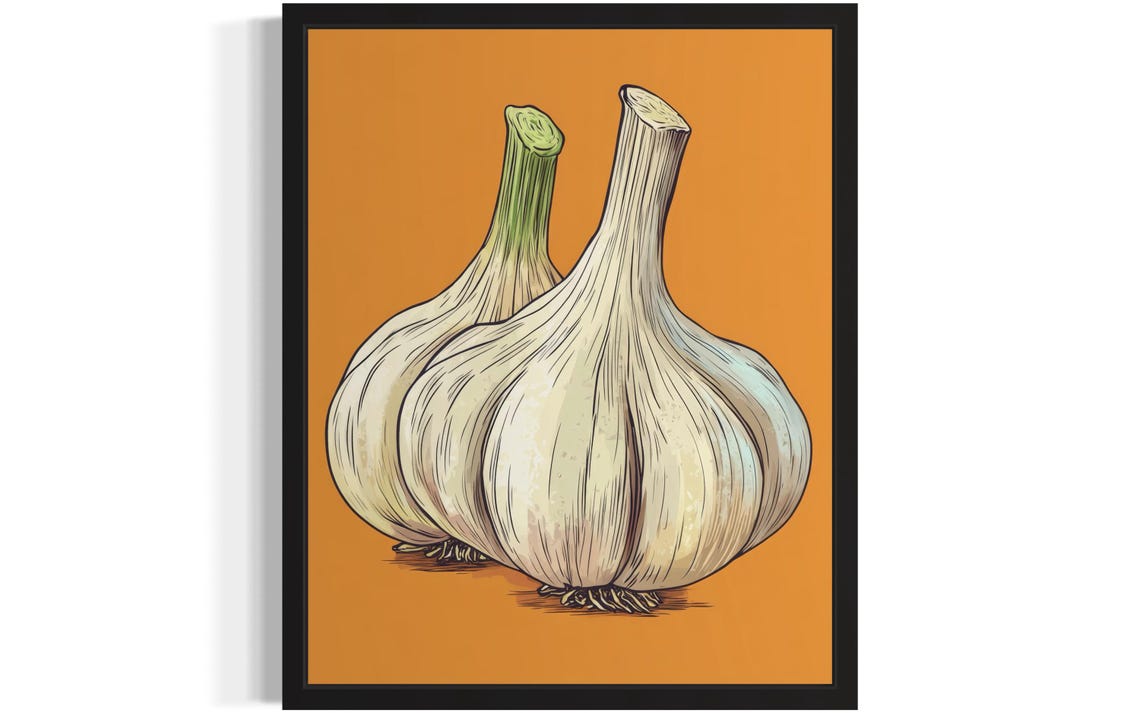 Garlic Pop Art Poster