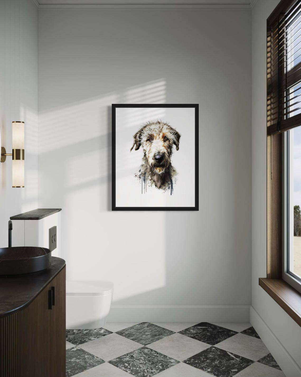 Irish Wolfhound Shaggy Grey Dog Watercolor Portrait Breed Poster - Image 4