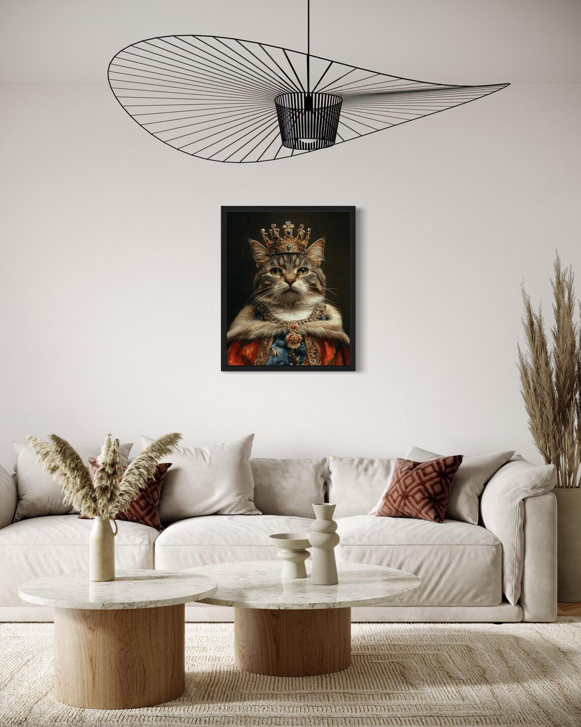 Tabby Cat Royal Portrait With Jeweled Crown And Ermine Robe Poster - Image 4
