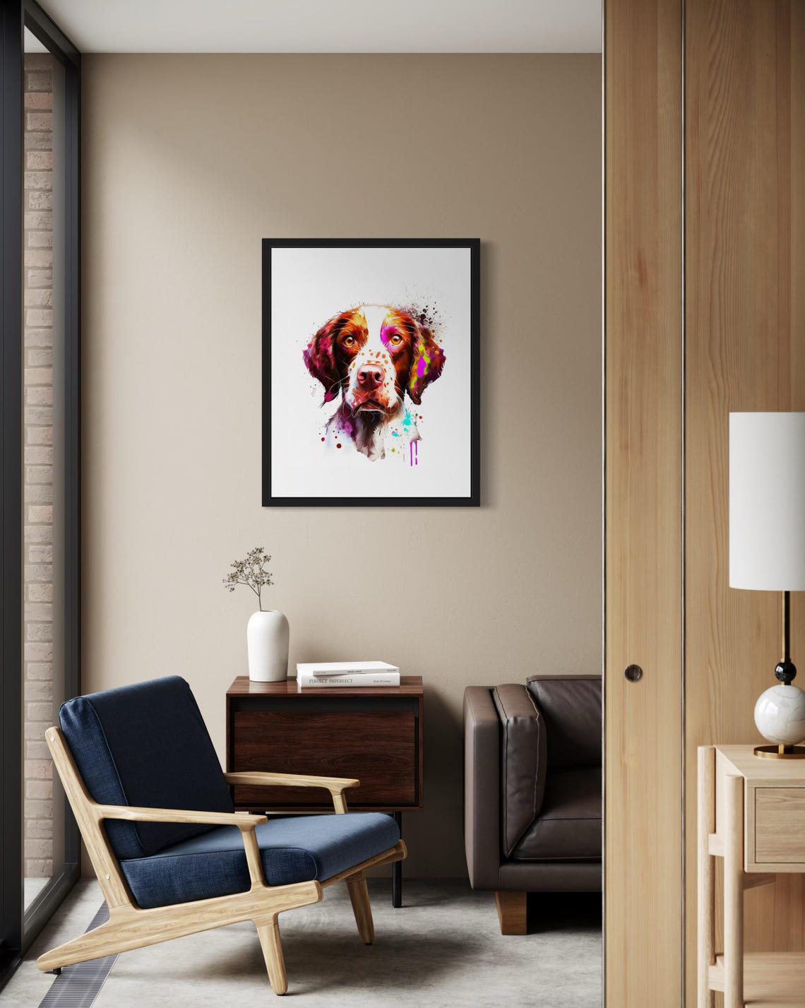Brittany Spaniel Watercolor Splash Portrait Hunting Dog Poster - Image 4