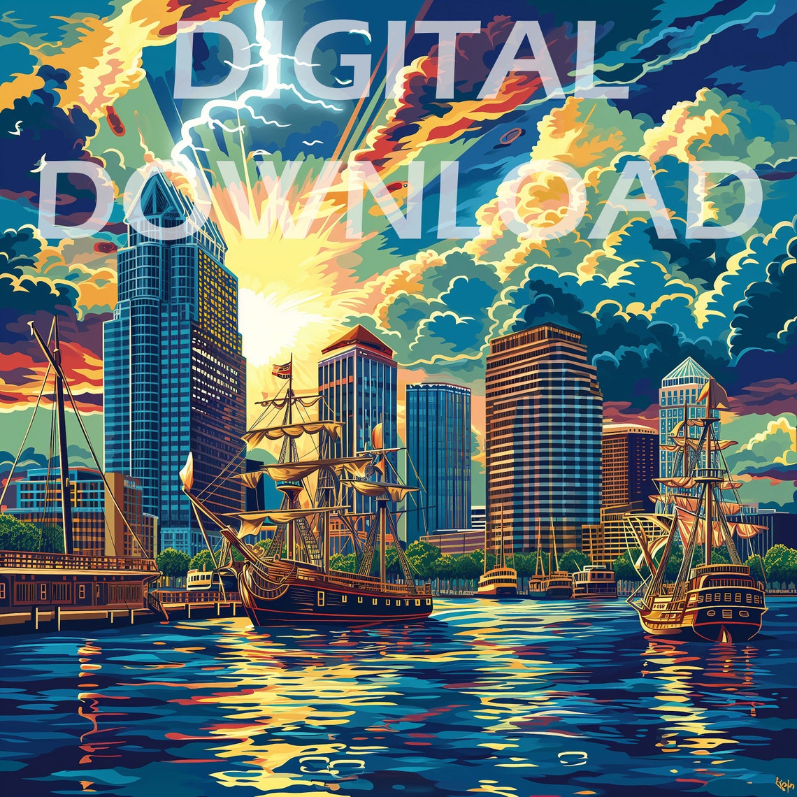 Gasparilla Tampa Travel Poster