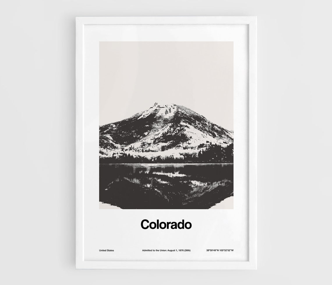 Colorado Print, Minimalist Colorado Mountains Poster