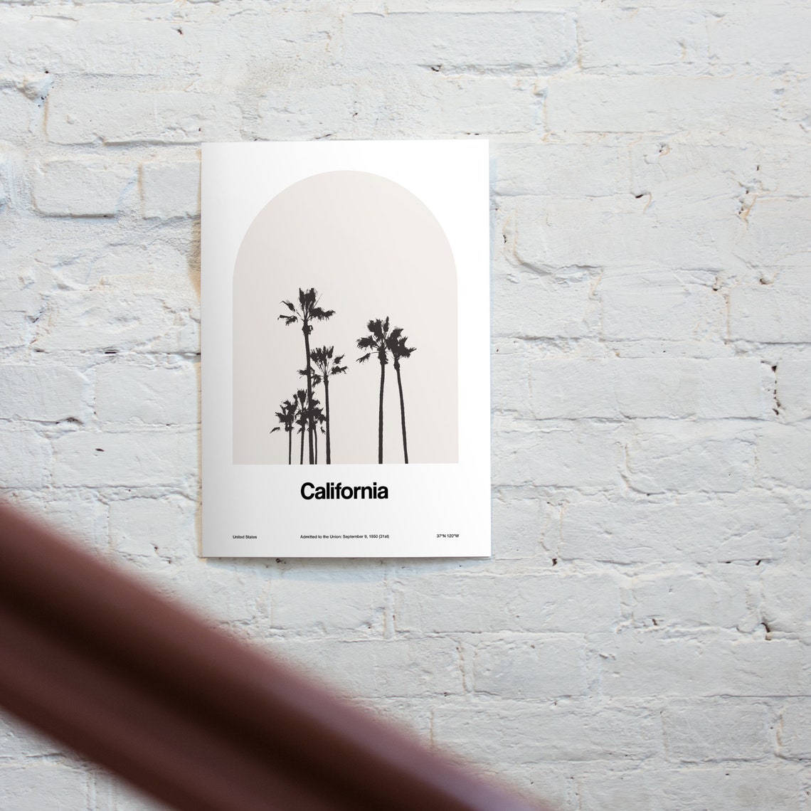 California Palms Minimalist Travel Poster, City Arch - Image 2