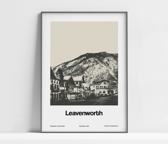 Leavenworth Washington Poster, Minimalist Travel Poster