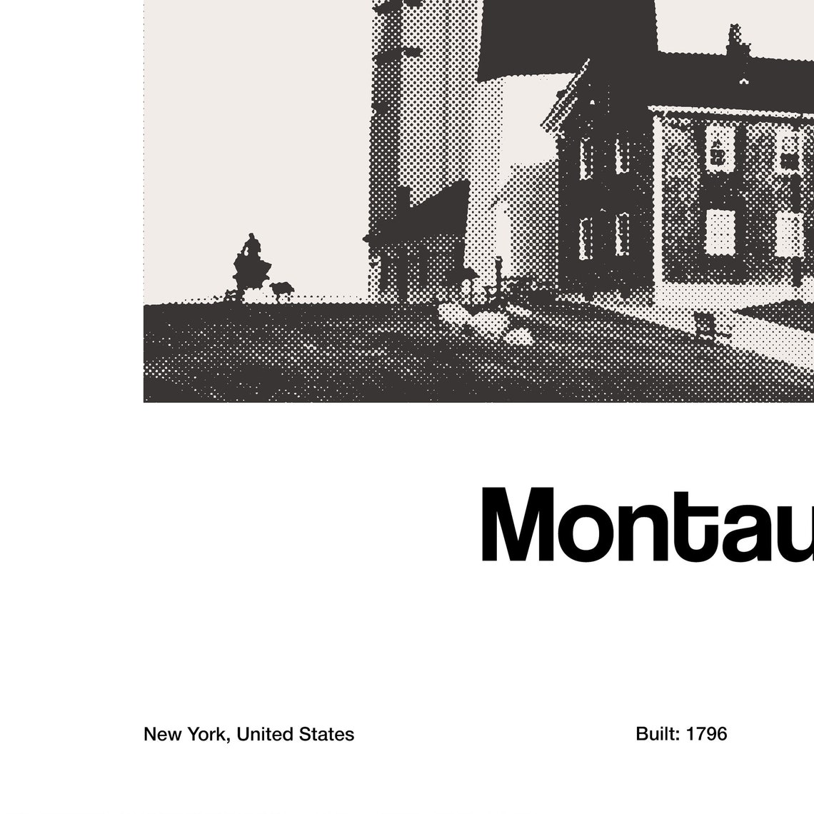 Montauk Point Light Minimalist New York Travel Poster - Image 2