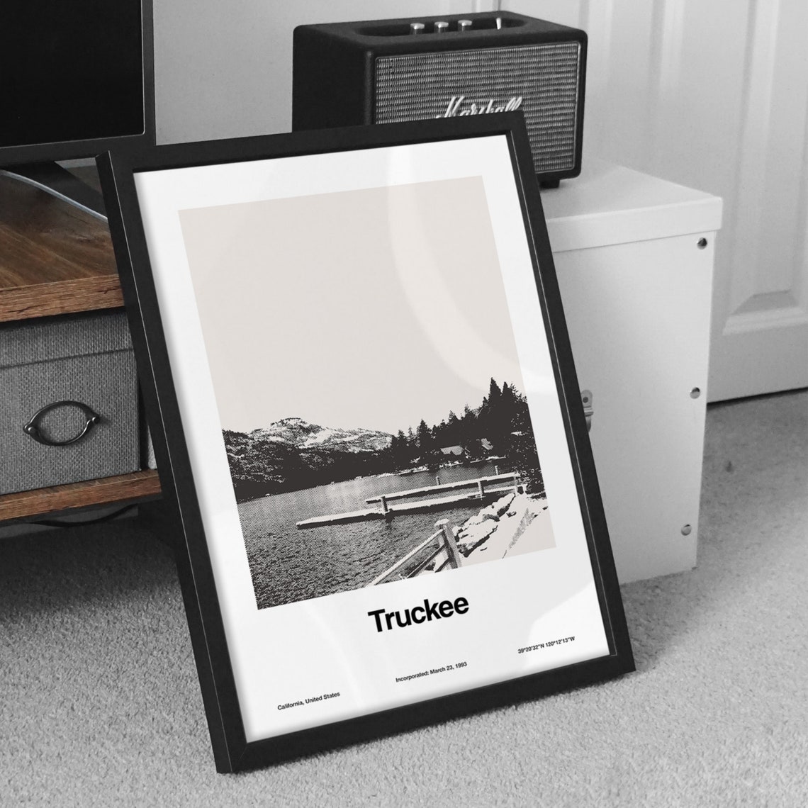 Truckee California Minimalist Custom City Art Print - Image 3