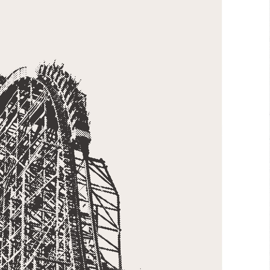 Arlington Texas Amusement Park Poster, Black White - Image 2