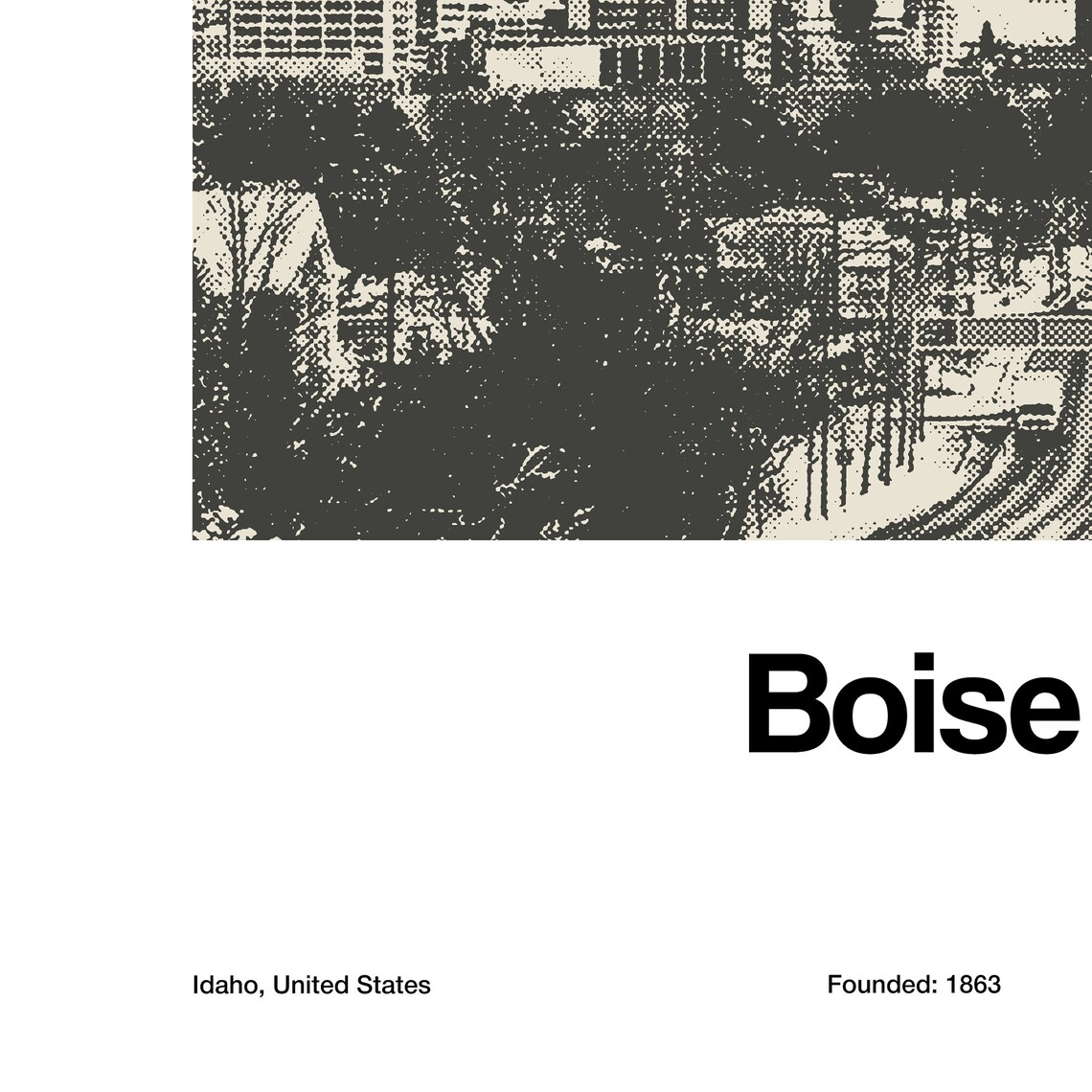 Boise Idaho Skyline, Minimalist City Photo Poster - Image 3