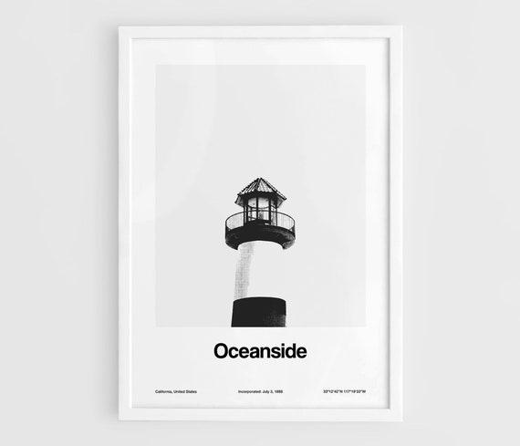 Oceanside Lighthouse, California Custom Minimalist Poster