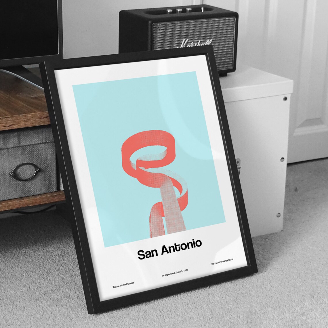 San Antonio La Antorcha De La Amistad Minimalist Art Print - Image 3
