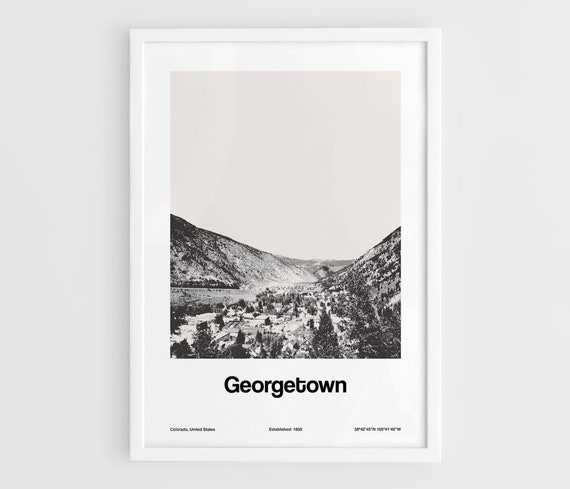 Georgetown Colorado Poster Print, Minimalist Rocky Mountain