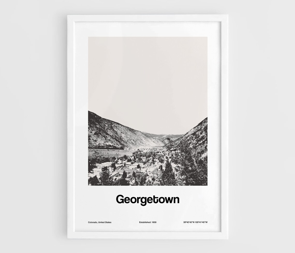 Georgetown Colorado Poster Print, Minimalist Rocky Mountain