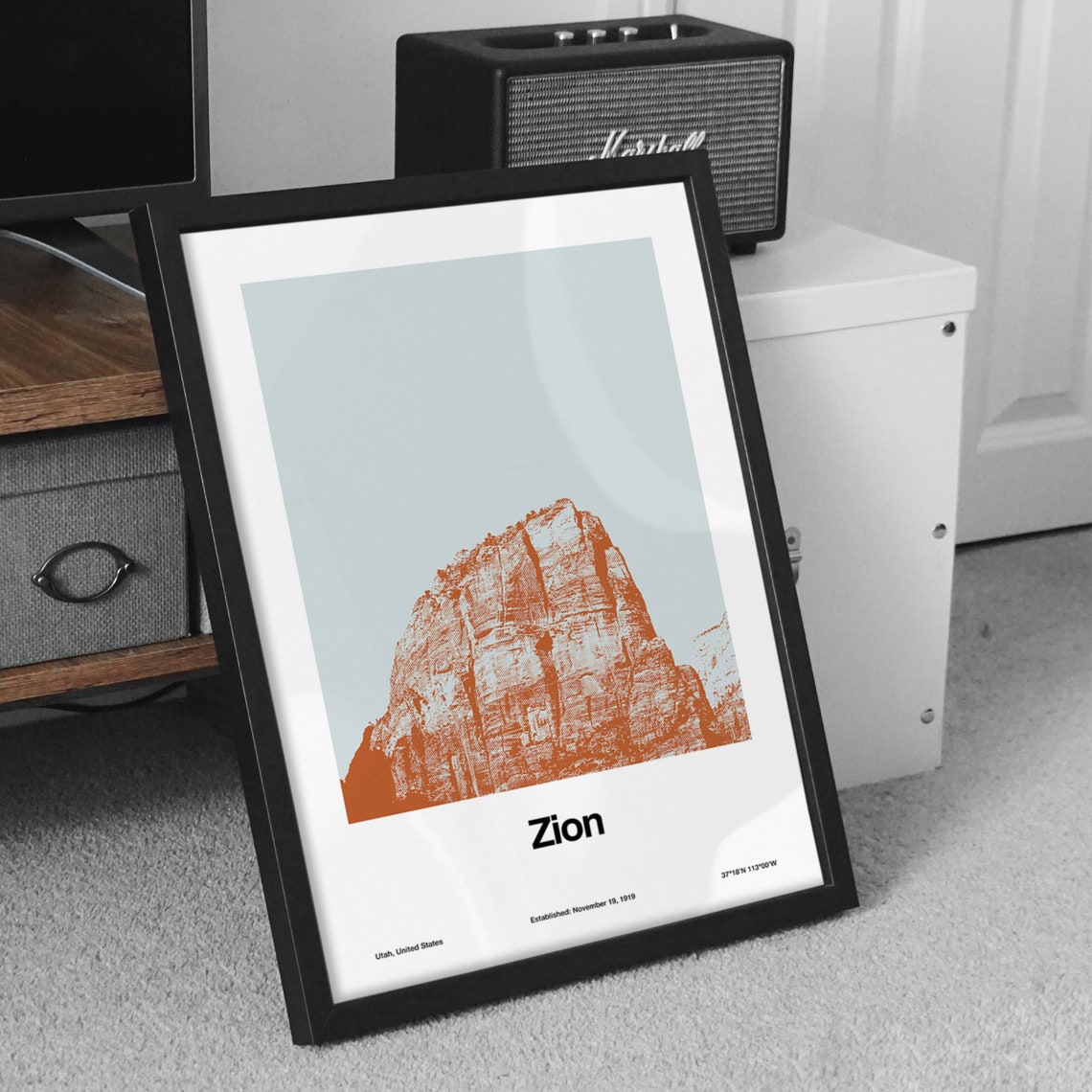 Zion National Park Minimalist Art Print, Angels Landing - Image 2