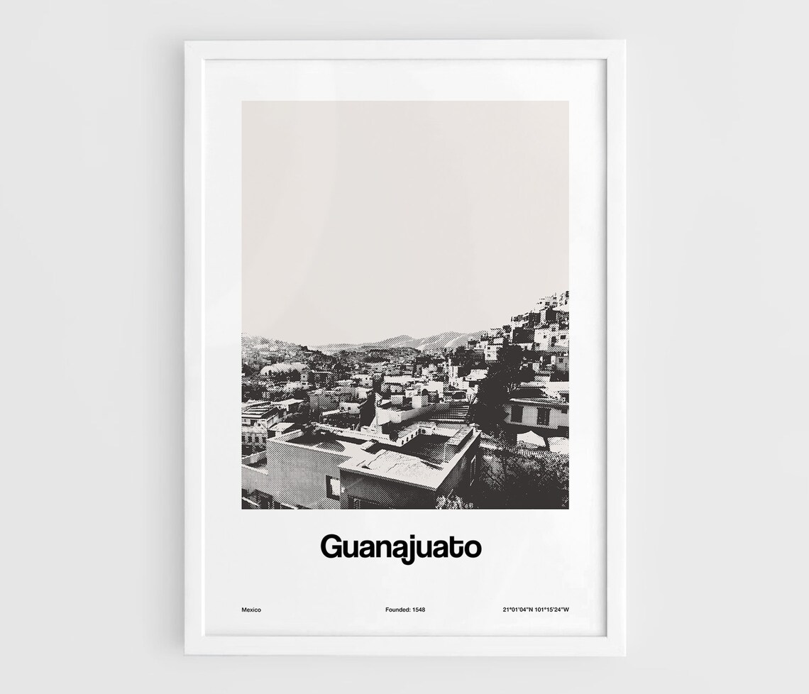 Guanajuato City Minimalist Travel Poster, Mexico