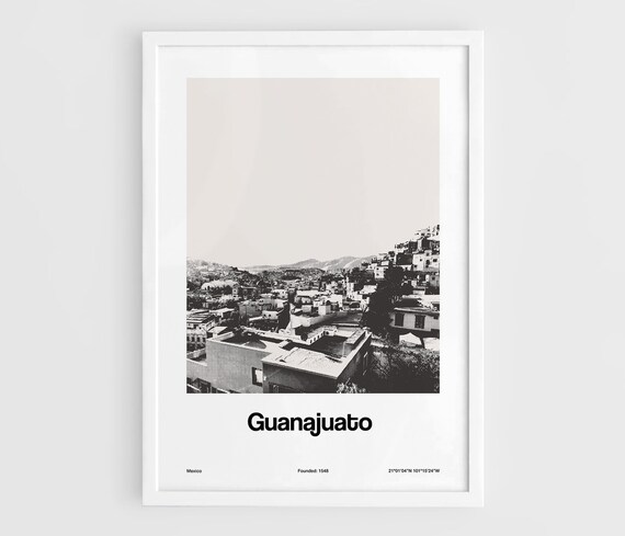 Guanajuato City Minimalist Travel Poster, Mexico