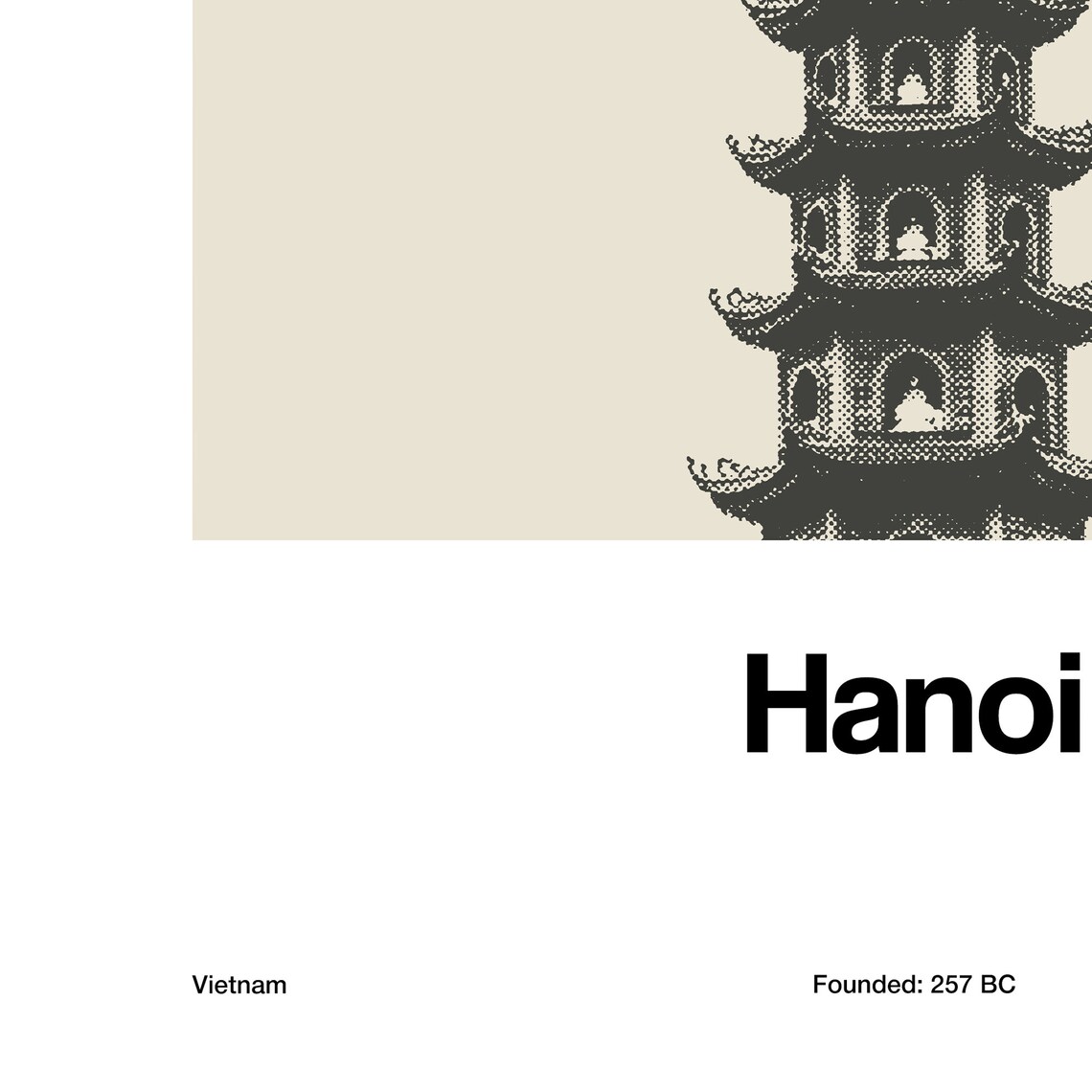 Tran Quoc Pagoda Hanoi Vietnam Minimalist Travel Poster - Image 3