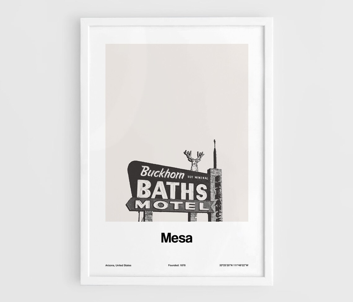 Buckhorn Baths Motel Mesa Arizona Travel Poster