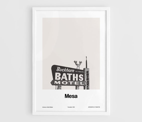 Buckhorn Baths Motel Mesa Arizona Travel Poster