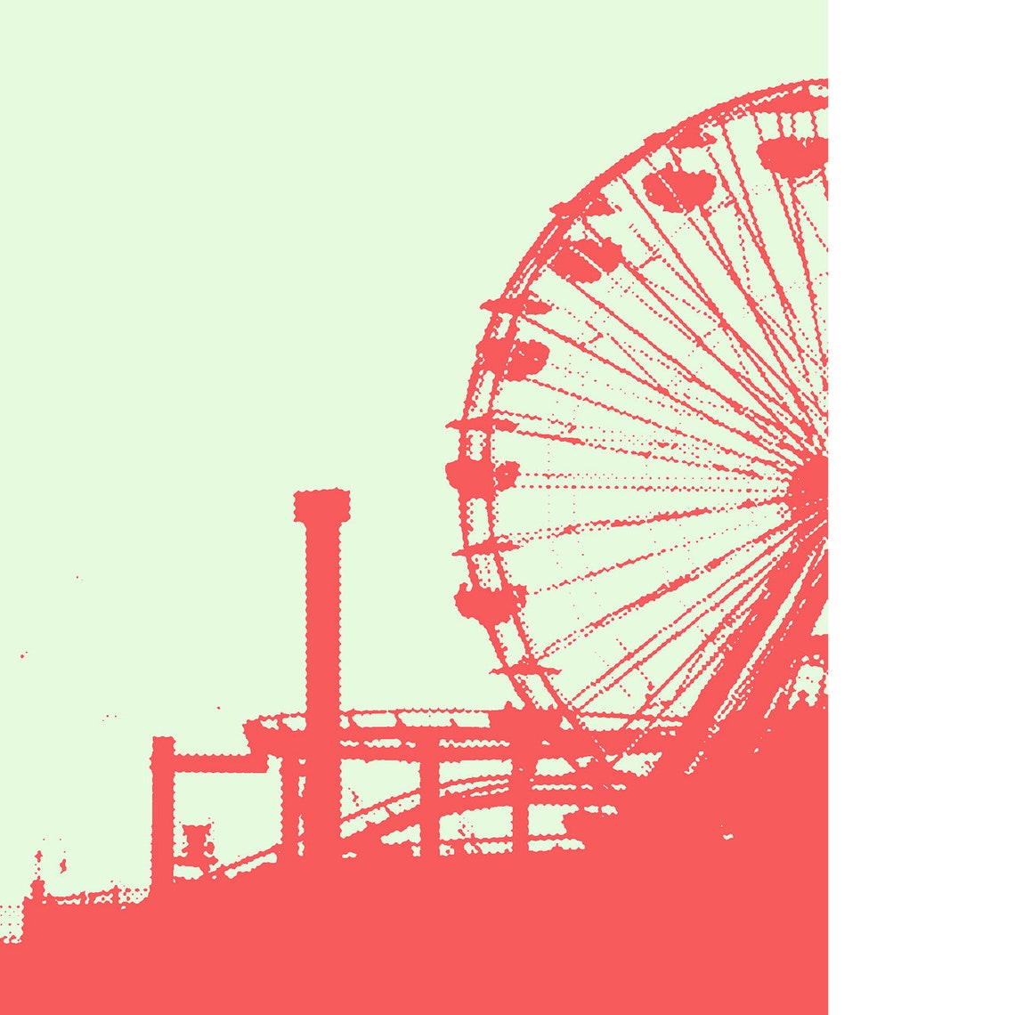 Santa Monica Pier Minimalist Travel Poster, California - Image 3